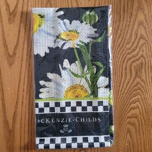 MacKenzie-Childs Black Daisy Kitchen Towel : For One NWT